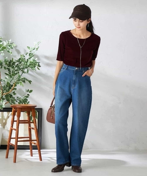 a.v.v(アーヴェヴェ)の「ストレッチカーヴィーデニムパンツ(デニムパンツ・レディース・チャコールグレー/ブルー・38/36)」の11枚目の写真