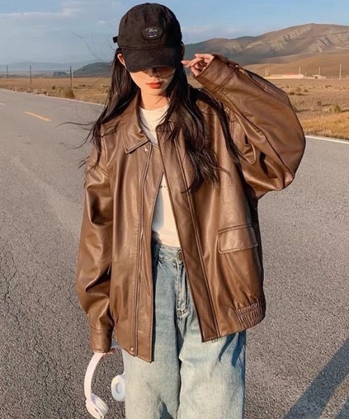 セール】オーバーサイズ PUジャケット（ブルゾン）｜SHEPP（シープ）の