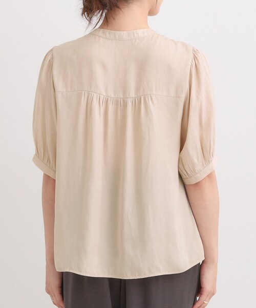 DRESKIP（ドレスキップ）の「【洗える/S-LL】大人上品な印象のサテン5分袖ブラウス（シャツ/ブラウス・レディース・ピンク/チャコールグレー/ライトベージュ・04/03/02/01）」の18枚目の写真