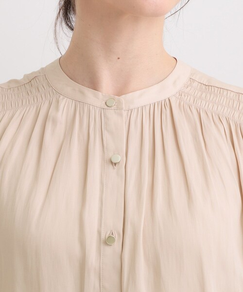 DRESKIP（ドレスキップ）の「【洗える/S-LL】大人上品な印象のサテン5分袖ブラウス（シャツ/ブラウス・レディース・ピンク/チャコールグレー/ライトベージュ・04/03/02/01）」の19枚目の写真