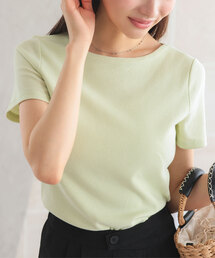 [ S M L ] 選べるタイプ 前身二重細リブ半袖Tシャツ