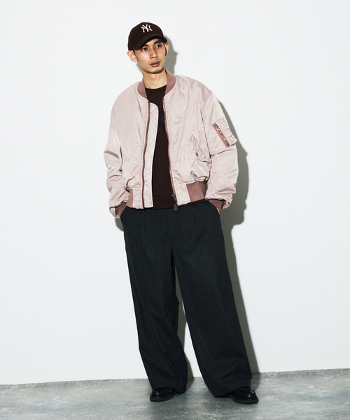 JOURNAL STANDARD(ジャーナルスタンダード)の「オーバー フィット ボンバー ブルゾン(その他アウター・メンズ・グレー/ブラック/ピンク・MEDIUM/LARGE)」の12枚目の写真