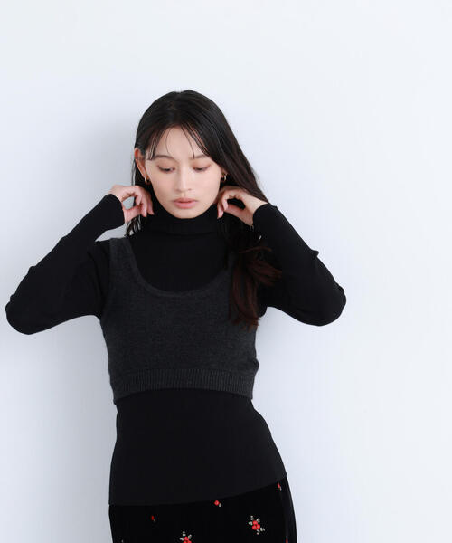 OMMO♡ビスチェレイヤードブロックニット 洗える】レイヤードビスチェ ニット（KRWOCW0565） | 23区