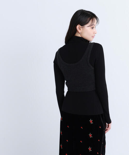 NATURAL BEAUTY BASIC(ナチュラルビューティーベーシック)の「◇【BLANC】ビスチェレイヤードニット(ニット/セーター・レディース・レッド/ブラック系その他・FREE)」の16枚目の写真