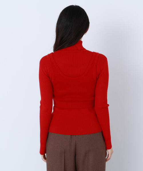NATURAL BEAUTY BASIC(ナチュラルビューティーベーシック)の「◇【BLANC】ビスチェレイヤードニット(ニット/セーター・レディース・レッド/ブラック系その他・FREE)」の4枚目の写真