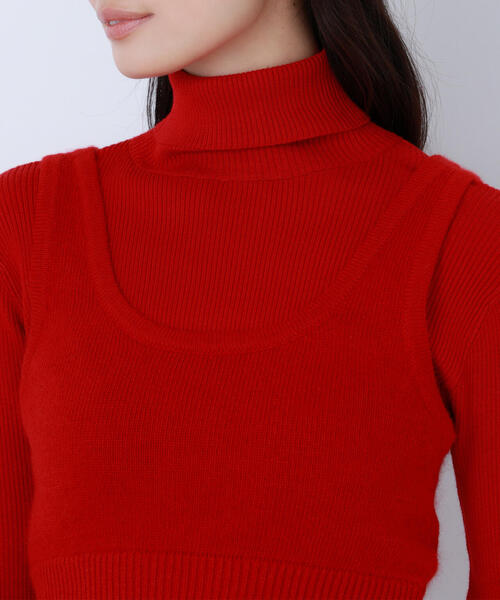 NATURAL BEAUTY BASIC(ナチュラルビューティーベーシック)の「◇【BLANC】ビスチェレイヤードニット(ニット/セーター・レディース・レッド/ブラック系その他・FREE)」の5枚目の写真