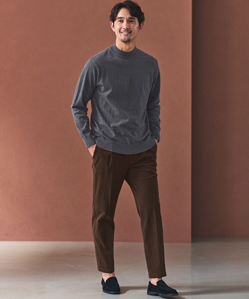 green label relaxing（グリーンレーベルリラクシング）の「【WEB限定】JUST fit コーデュロイ 1プリーツ イージースラックス パンツ -ストレッチ-（その他パンツ・メンズ・ダークブラウン/オリーブ/ダークグレー・S/M/L/XL/XS/XXL）」の4枚目の写真