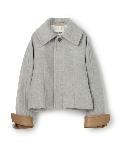 MACPHEE（マカフィー）の「メルトンビーバー ショートコート（その他アウター・レディース・ライトグレー/ネイビー・36）」の2枚目の写真