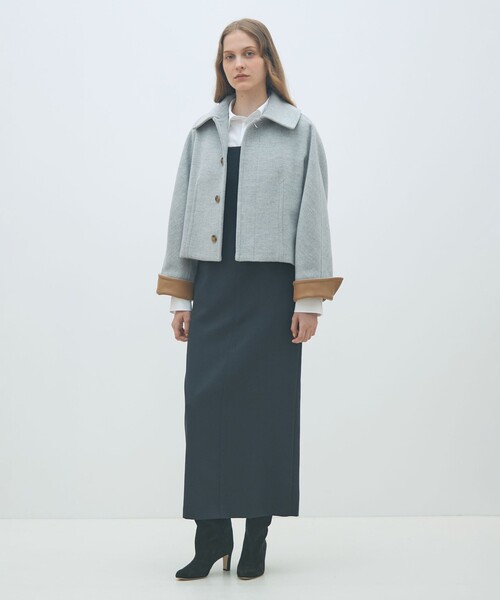 MACPHEE（マカフィー）の「メルトンビーバー ショートコート（その他アウター・レディース・ライトグレー/ネイビー・36）」の3枚目の写真