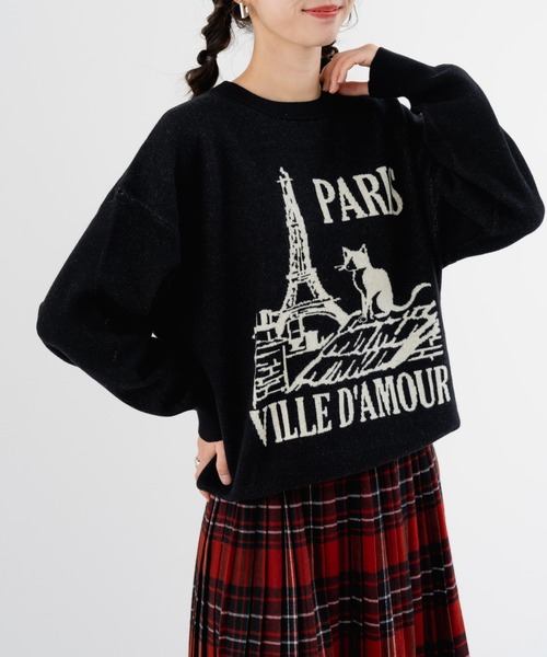 refinedworks（リファインドワークス）の「【refinedworks】スウェット ライクな ニット プルオーバー！（ニット/セーター・レディース・グレー/ブラック/ベージュ・FREE）」の2枚目の写真