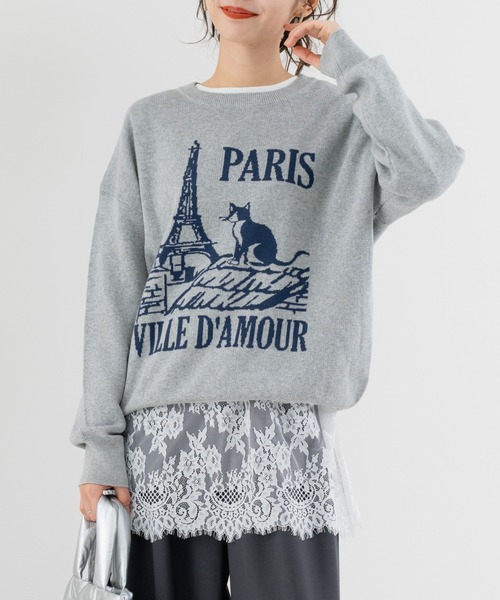 refinedworks（リファインドワークス）の「【refinedworks】スウェット ライクな ニット プルオーバー！（ニット/セーター・レディース・グレー/ブラック/ベージュ・FREE）」の6枚目の写真