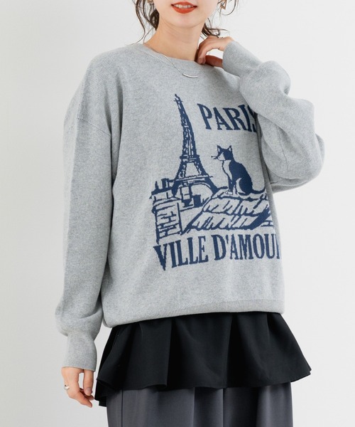 refinedworks（リファインドワークス）の「【refinedworks】スウェット ライクな ニット プルオーバー！（ニット/セーター・レディース・グレー/ブラック/ベージュ・FREE）」の4枚目の写真