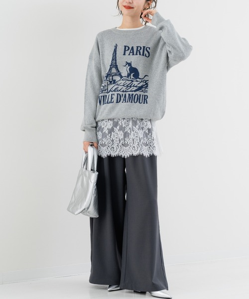 refinedworks（リファインドワークス）の「【refinedworks】スウェット ライクな ニット プルオーバー！（ニット/セーター・レディース・グレー/ブラック/ベージュ・FREE）」の10枚目の写真