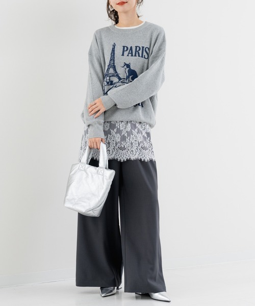 refinedworks（リファインドワークス）の「【refinedworks】スウェット ライクな ニット プルオーバー！（ニット/セーター・レディース・グレー/ブラック/ベージュ・FREE）」の13枚目の写真