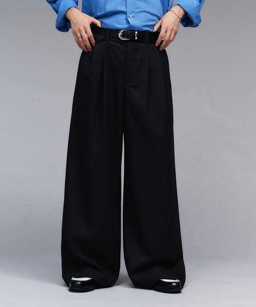 Wool Like 2-Tuck Wide Slacks / ウールライク2タックワイドスラックス