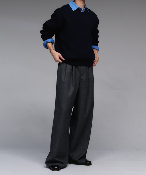 Wool Like 2-Tuck Wide Slacks / ウールライク2タックワイドスラックス