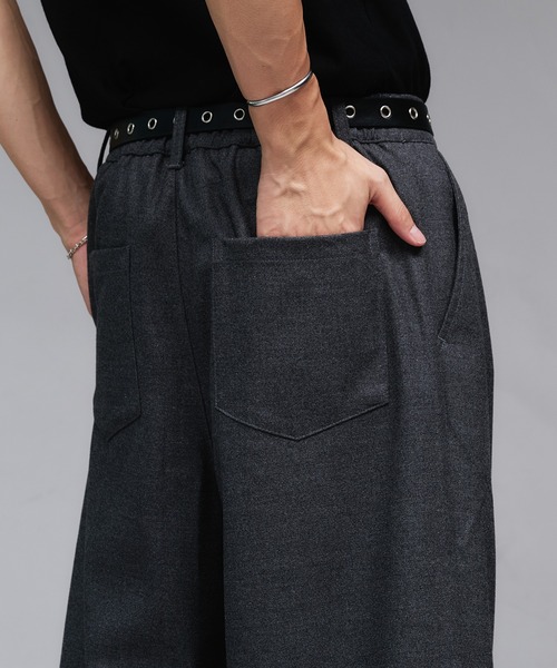Adoon plain（アドーンプレーン）の「Wool Like 2-Tuck Wide Slacks / ウールライク2タックワイドスラックスパンツ（スラックス・メンズ・チャコールグレー/ライトグレー/ブラウン/ライトカーキ・SMALL/MEDIUM/LARGE）」の15枚目の写真