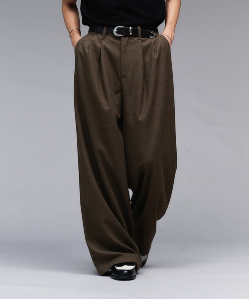 セール】Wool Like 2-Tuck Wide Slacks / ウールライク2タックワイド
