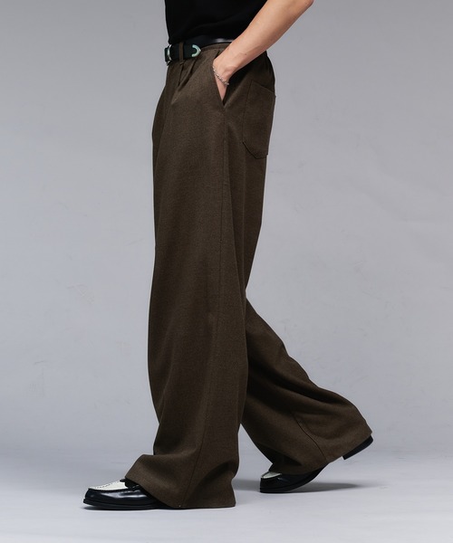 セール】Wool Like 2-Tuck Wide Slacks / ウールライク2タックワイド