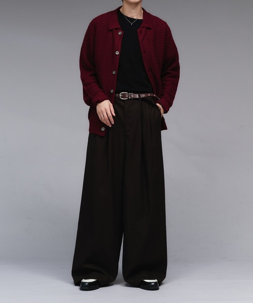 セール】Wool Like 2-Tuck Wide Slacks / ウールライク2タックワイド