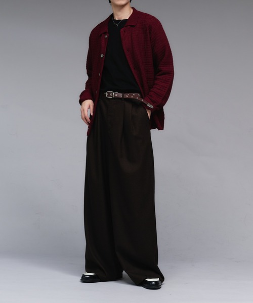 セール】Wool Like 2-Tuck Wide Slacks / ウールライク2タックワイド