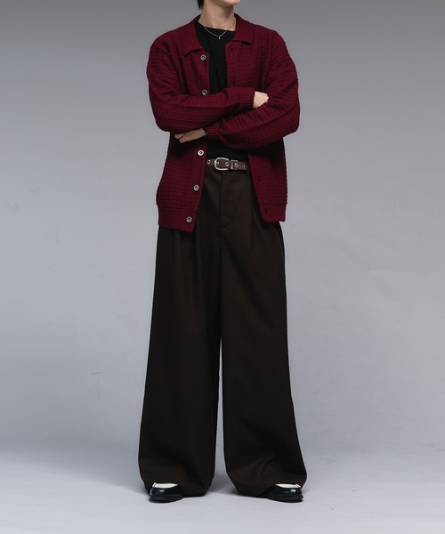 セール】Wool Like 2-Tuck Wide Slacks / ウールライク2タックワイド