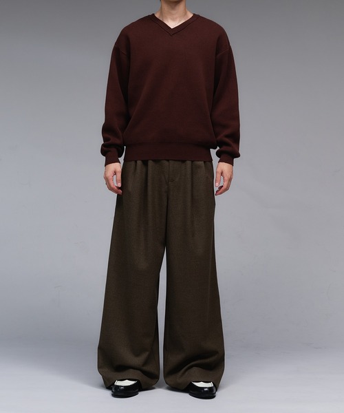 セール】Wool Like 2-Tuck Wide Slacks / ウールライク2タックワイド