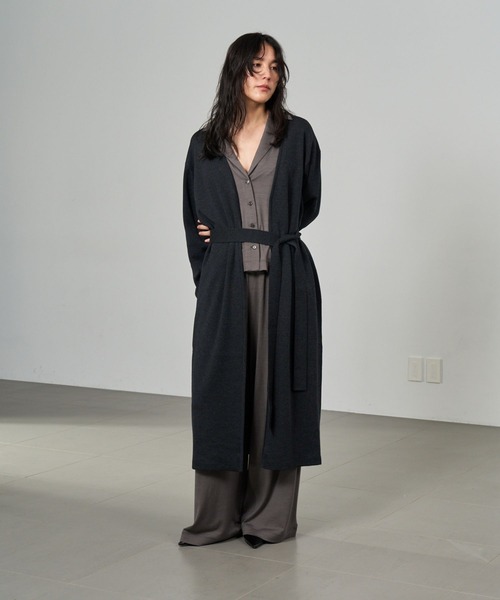 Chaos（カオス）の「Chaos(カオス)/ ◇金子綾さんYouTube紹介◇ シエラウールロングカーディガン（カーディガン/ボレロ・レディース・ブラウン系その他/ネイビー/チャコール・FREE）」の2枚目の写真