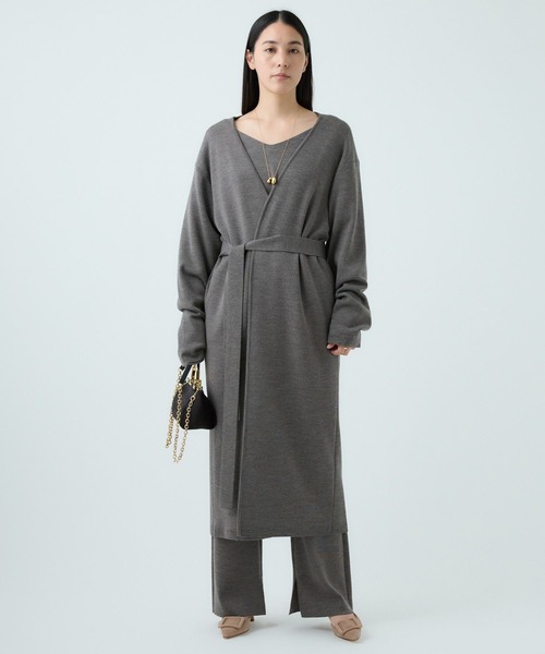 Chaos（カオス）の「Chaos(カオス)/ ◇金子綾さんYouTube紹介◇ シエラウールロングカーディガン（カーディガン/ボレロ・レディース・ブラウン系その他/ネイビー/チャコール・FREE）」の4枚目の写真