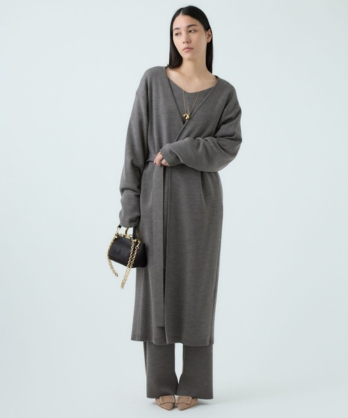 Chaos（カオス）の「Chaos(カオス)/ ◇金子綾さんYouTube紹介◇ シエラウールロングカーディガン（カーディガン/ボレロ・レディース・ブラウン系その他/ネイビー/チャコール・FREE）」の5枚目の写真