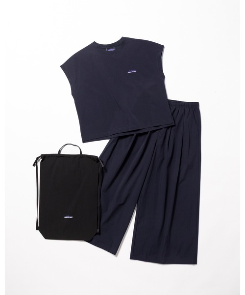 THOUSAND MILE（サウザンドマイル）の「[L's]FRENCH SLEEVE SHIRT & LONG PANTS SET NY/PU/フレンチスリーブシャツ＆ロングパンツセット【撥水,４WAYストレッチ, UVカット,セットアップ】（セットアップ・レディース・チャコールグレー/ブラック/カーキ/オリーブ/ネイビー/レンガ・FREE）」の5枚目の写真