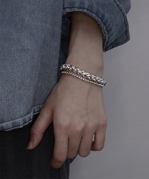 almo（アルモ）の「二連チェーンシルバーブレスレット/メンズ(T3)（ブレスレット）」