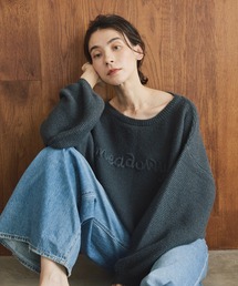 前後2WAYコード刺繍ニット