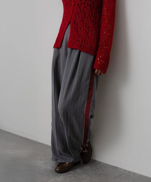 Floran（フローラン）の「ツイルライン入りパンツ（スラックス・レディース・チャコールグレー/グレー/ブラウン・FREE）」の2枚目の写真