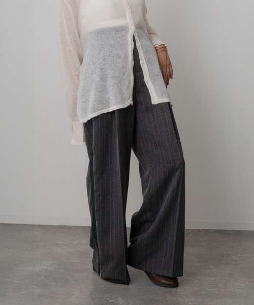 Floran（フローラン）の「ツイルライン入りパンツ（スラックス・レディース・チャコールグレー/グレー/ブラウン・FREE）」の5枚目の写真