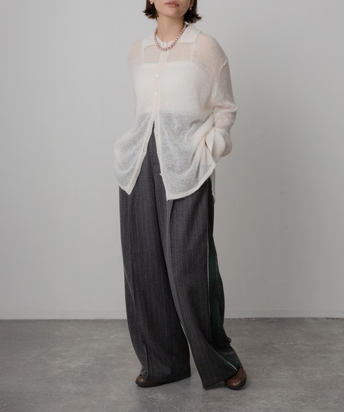 Floran（フローラン）の「ツイルライン入りパンツ（スラックス・レディース・チャコールグレー/グレー/ブラウン・FREE）」の20枚目の写真