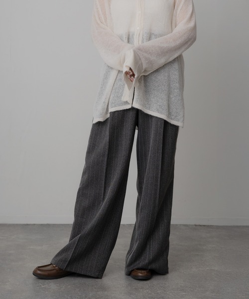 Floran（フローラン）の「ツイルライン入りパンツ（スラックス・レディース・チャコールグレー/グレー/ブラウン・FREE）」の4枚目の写真