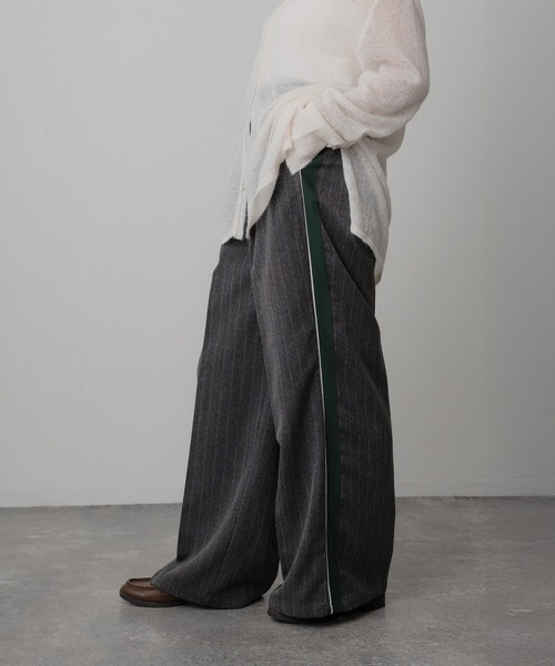 Floran（フローラン）の「ツイルライン入りパンツ（スラックス・レディース・チャコールグレー/グレー/ブラウン・FREE）」の6枚目の写真