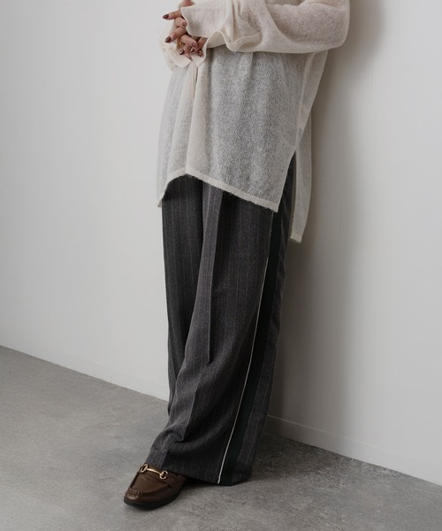 Floran（フローラン）の「ツイルライン入りパンツ（スラックス・レディース・チャコールグレー/グレー/ブラウン・FREE）」の17枚目の写真