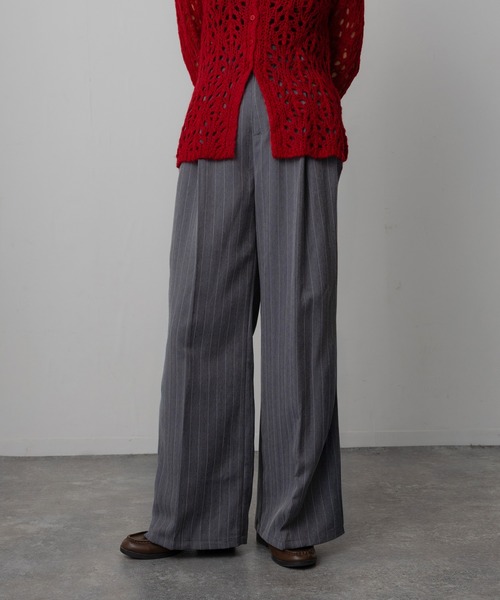 Floran（フローラン）の「ツイルライン入りパンツ（スラックス・レディース・チャコールグレー/グレー/ブラウン・FREE）」の10枚目の写真