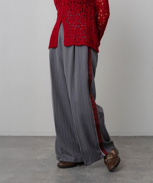 Floran（フローラン）の「ツイルライン入りパンツ（スラックス・レディース・チャコールグレー/グレー/ブラウン・FREE）」の22枚目の写真