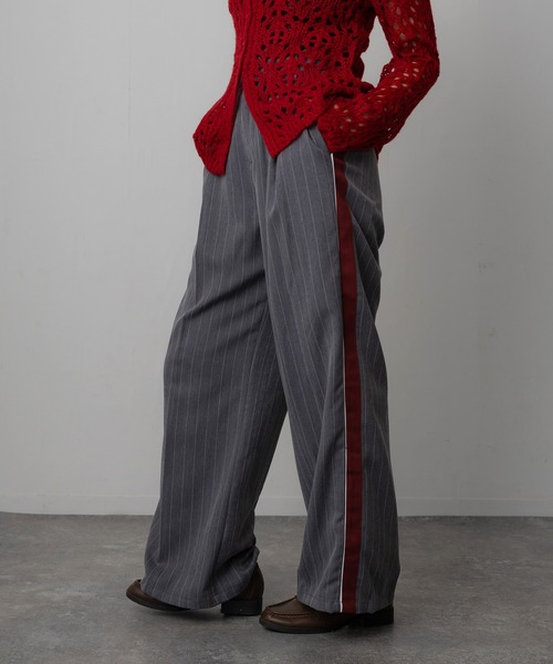 Floran（フローラン）の「ツイルライン入りパンツ（スラックス・レディース・チャコールグレー/グレー/ブラウン・FREE）」の8枚目の写真