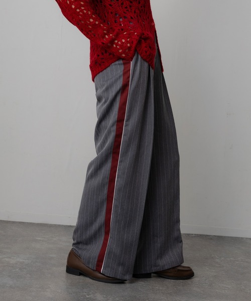 Floran（フローラン）の「ツイルライン入りパンツ（スラックス・レディース・チャコールグレー/グレー/ブラウン・FREE）」の12枚目の写真