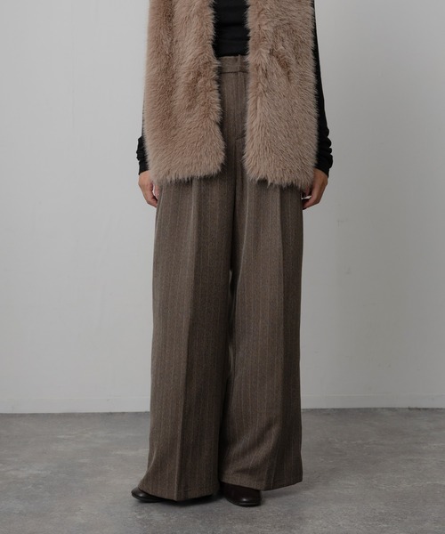 Floran（フローラン）の「ツイルライン入りパンツ（スラックス・レディース・チャコールグレー/グレー/ブラウン・FREE）」の13枚目の写真