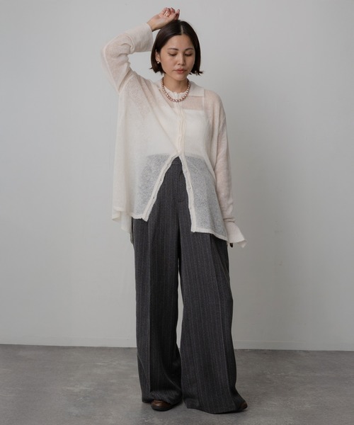 Floran（フローラン）の「ツイルライン入りパンツ（スラックス・レディース・チャコールグレー/グレー/ブラウン・FREE）」の19枚目の写真