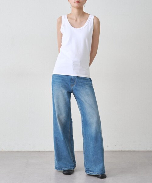 LOUNGEDRESS（ラウンジドレス）の「ベーシックタンク（タンクトップ・レディース・ブラック/オフホワイト・FREE）」の3枚目の写真