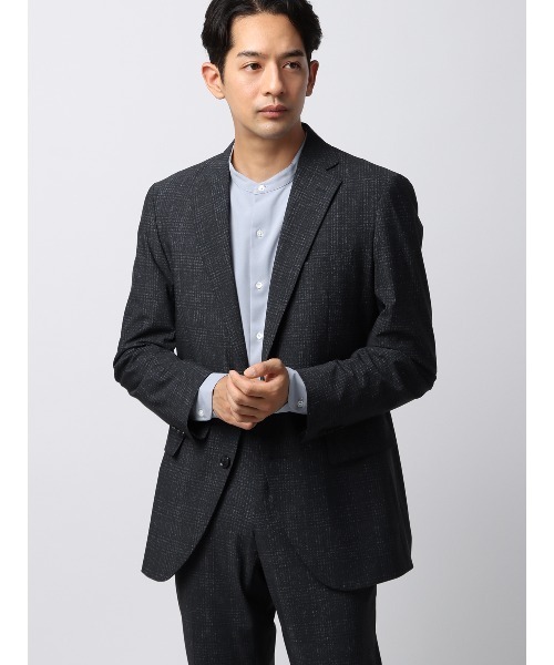 SUIT SQUARE(スーツスクエア)の「バンドカラーシャツ ノンアイロン ストレッチ 速乾 メランジトロピカル 無地(シャツ/ブラウス・メンズ・グレー系/アイボリー系/ブラック系/ブルー系・S/M/L/LL)」の19枚目の写真