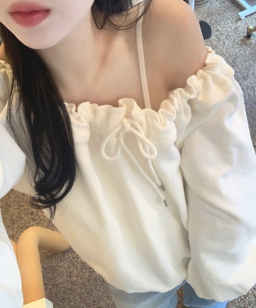 frunco(フランコ)の「ドローコードトレーナー(スウェット・レディース・グレー/ホワイト・FREE)」の7枚目の写真