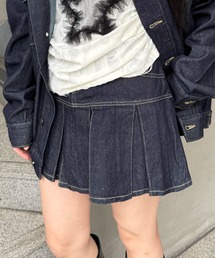 Figments | プリーツヘムリジットデニムミニスカパン(デニムスカート)