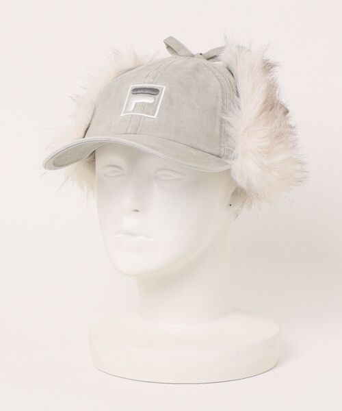 FILA（フィラ）の「FILA（フィラ）TWILL EARFLAP 6P CAP/フェイクファーイヤーフラップ フライトキャップ メンズ レディース ユニセックス（キャップ・レディース・ピンク/ベージュ/ブラック・FREE）」の13枚目の写真